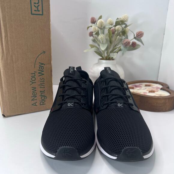 Kuru Atom Walking Comfort Sneaker Jet Black/White/Fire Red Men 12.5 Medium NWB main image 7